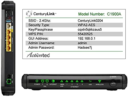 CenturyLink Actiontec C1900A Modem Router